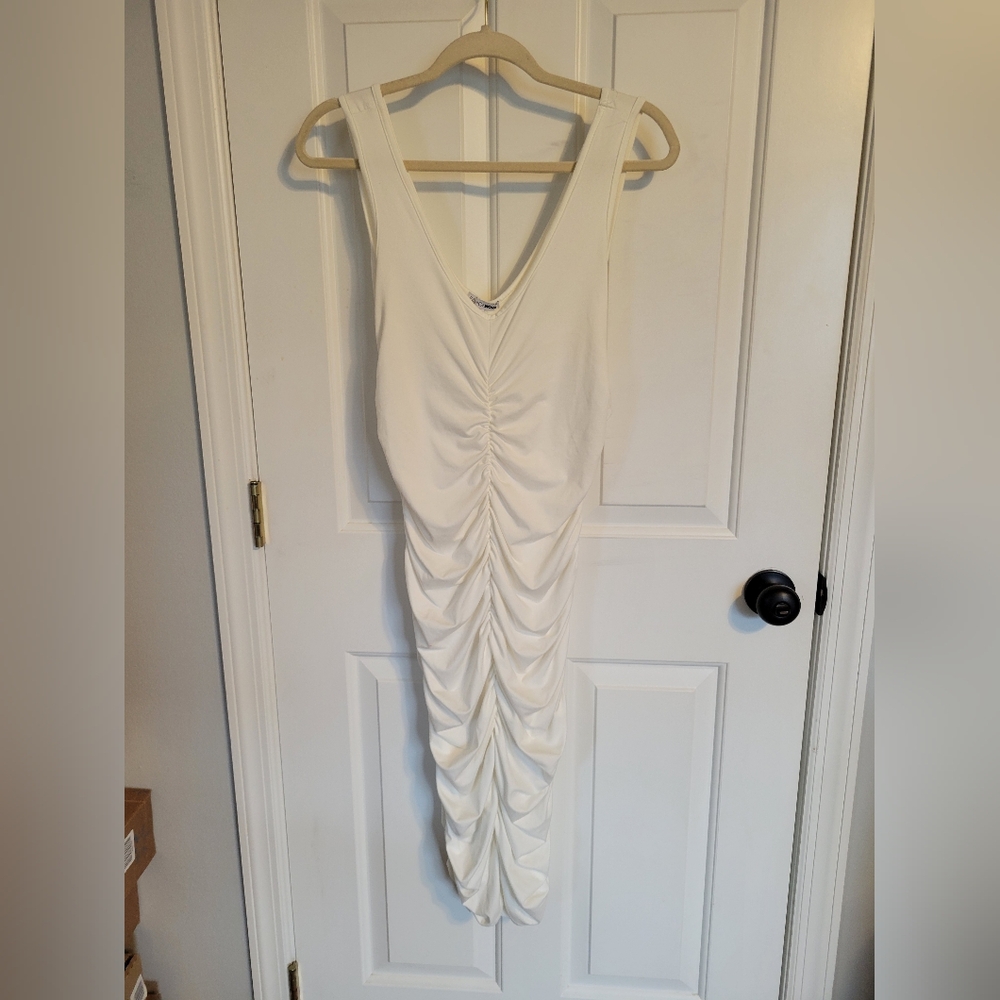 Fashion Nova Ruched Midi Dress, Large
